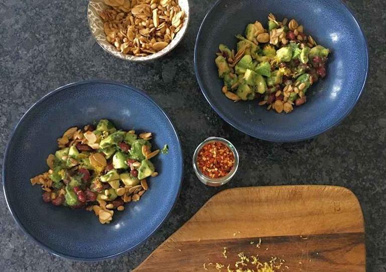 Avocado And Red Bean Salad With Crispy Garlic Recipe Cuisine Fiend